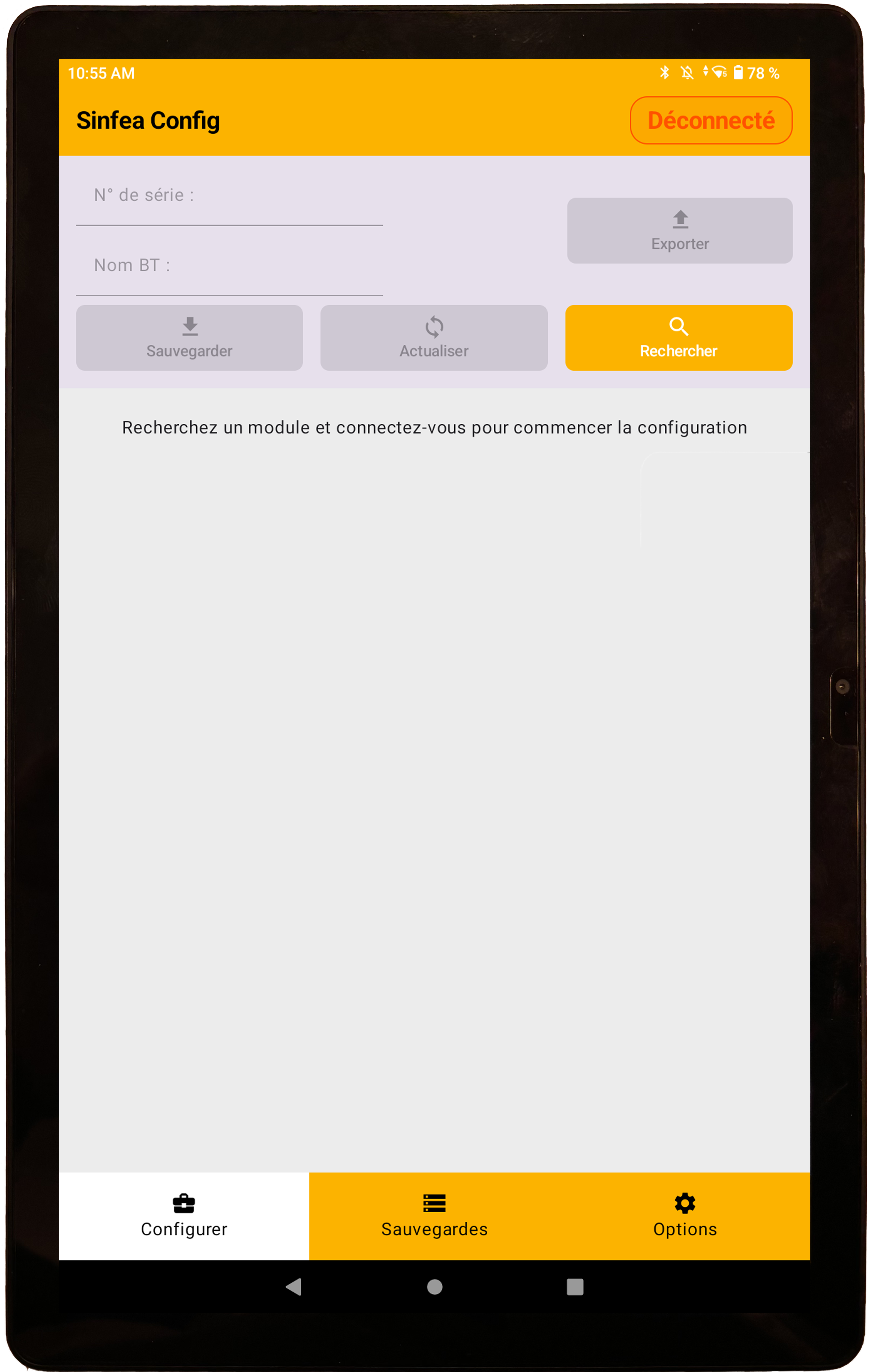 Applicaction Sinféa Config Android
