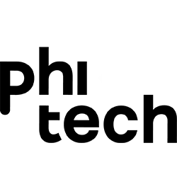 logo phitech ecriture noir isotype deficients visuels blanc
